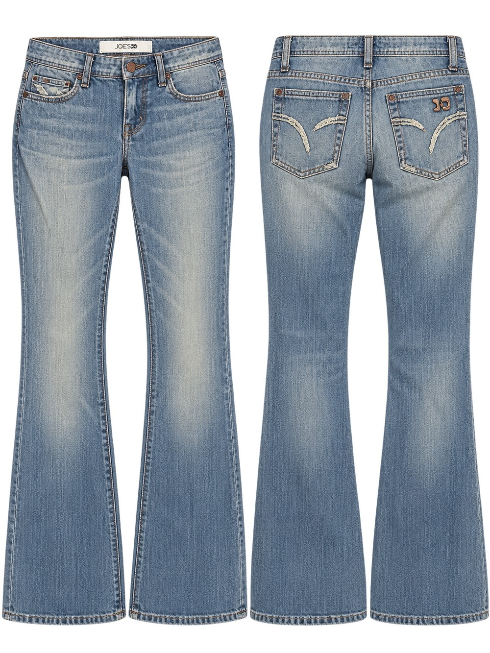 Joe's Jeans Light Blue Flare Denim with Fading